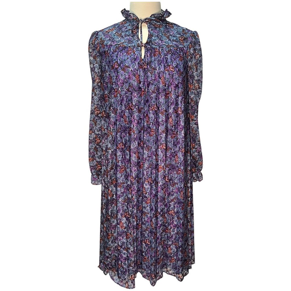 Vintage loose-fitting floral midi dress
